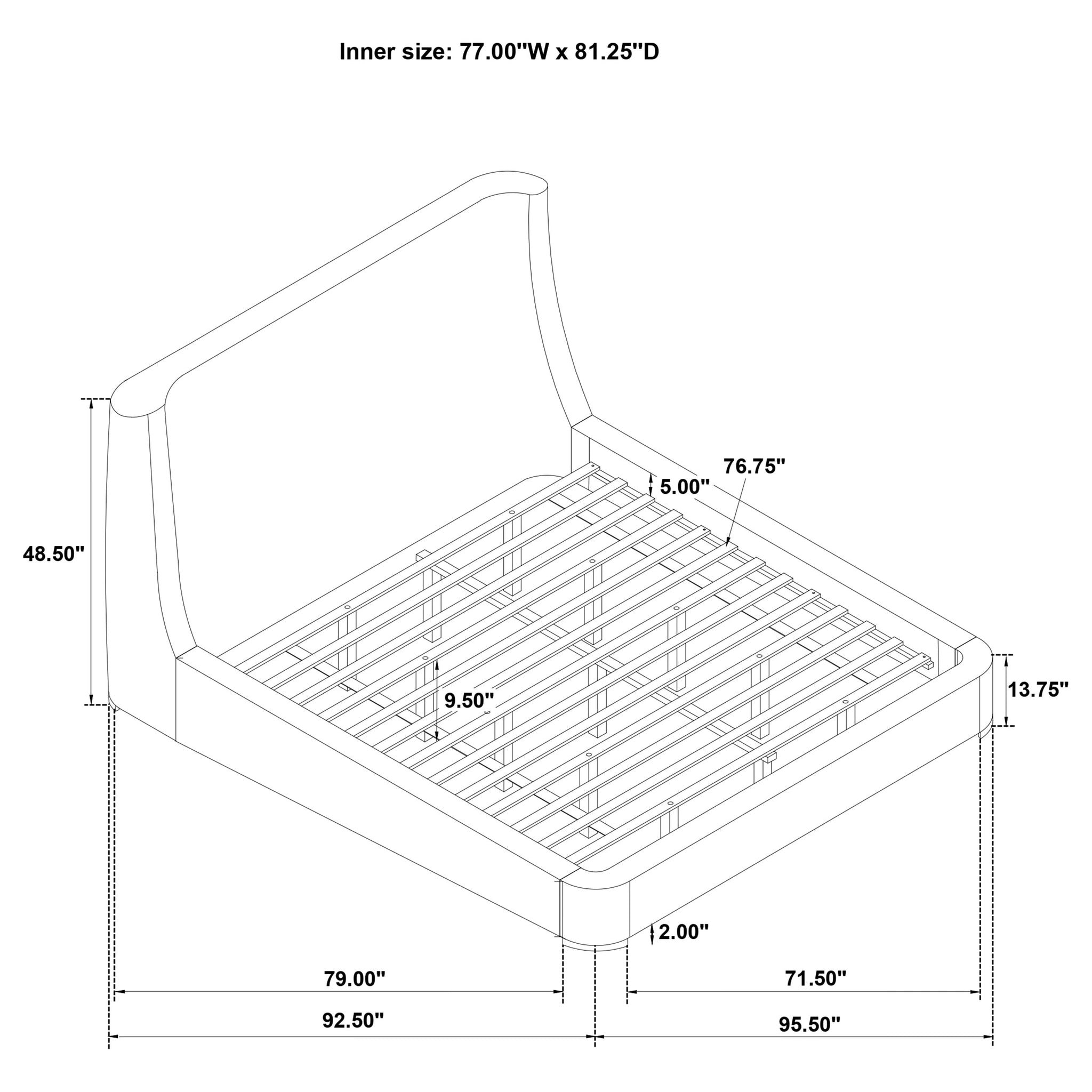 Cama con Plataforma y Cabecero Rennes