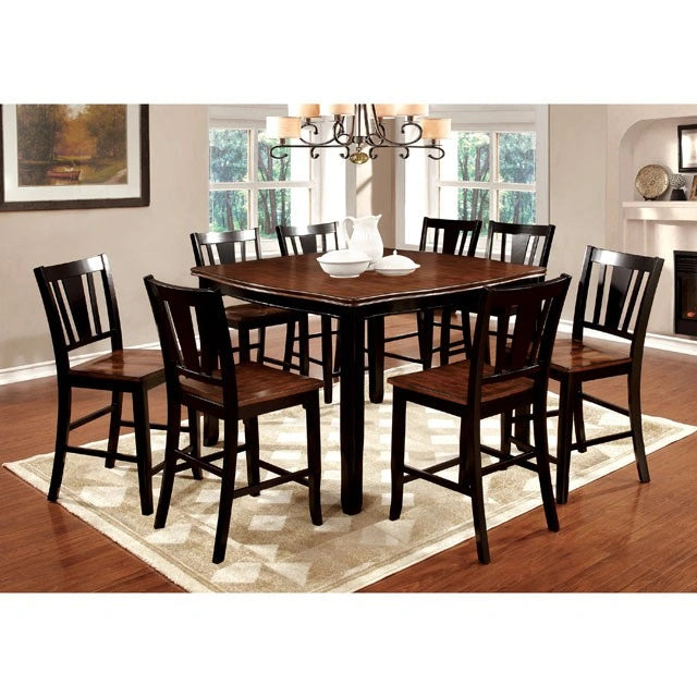 Mesa de altura de mostrador DOVER II negra/cereza con extensión de 40.64 cm