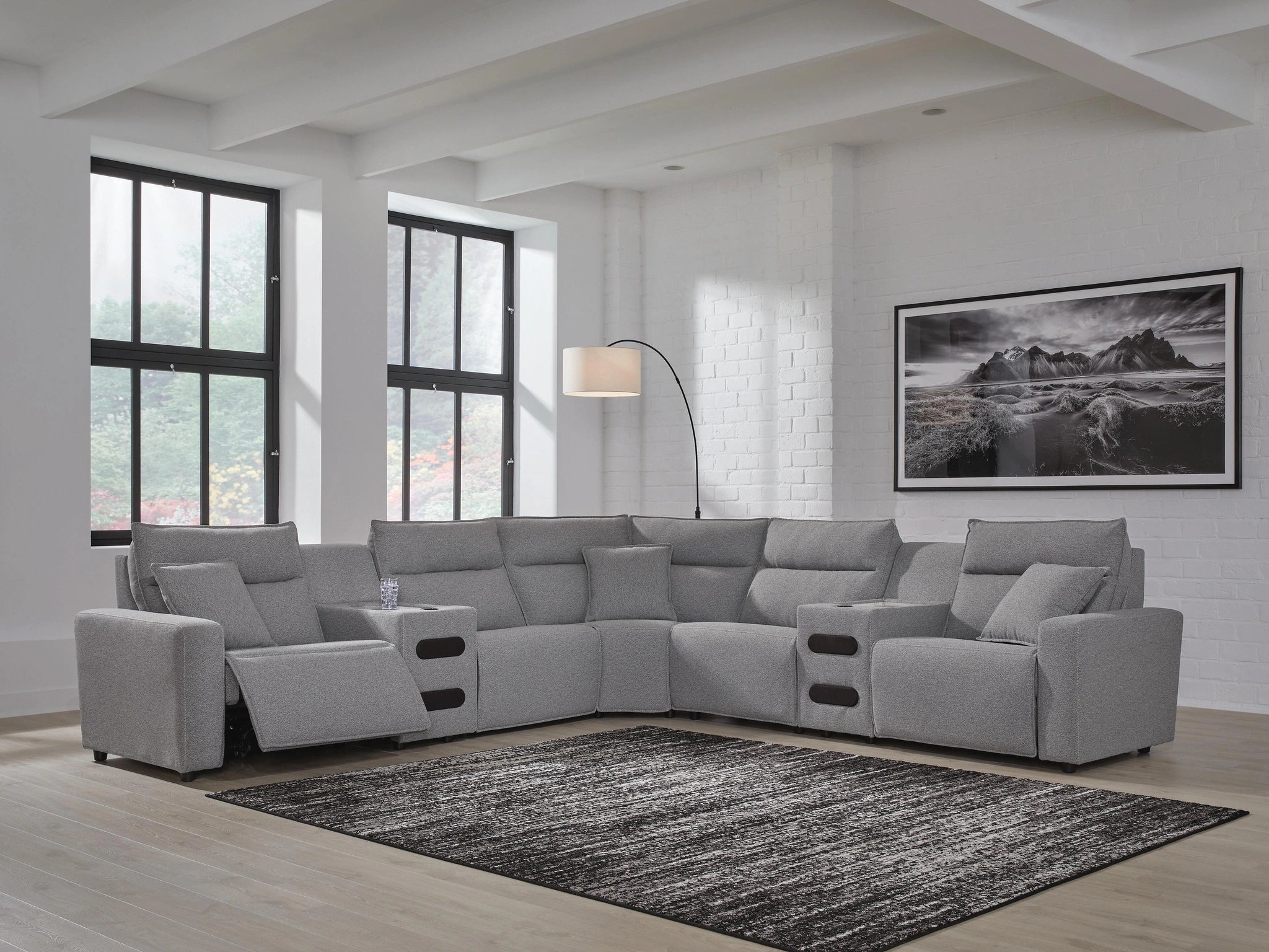 Seccional reclinable eléctrico Modmax con chaise longue
