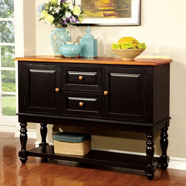 Servidor Mayville negro/roble envejecido