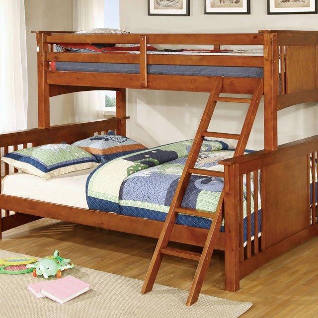 Spring Creek Twin XL  Over Queen Bunk Bed Oak