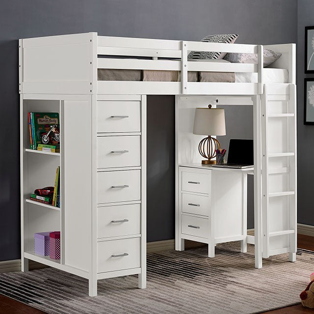 Cassidy Twin Loft Bed White
