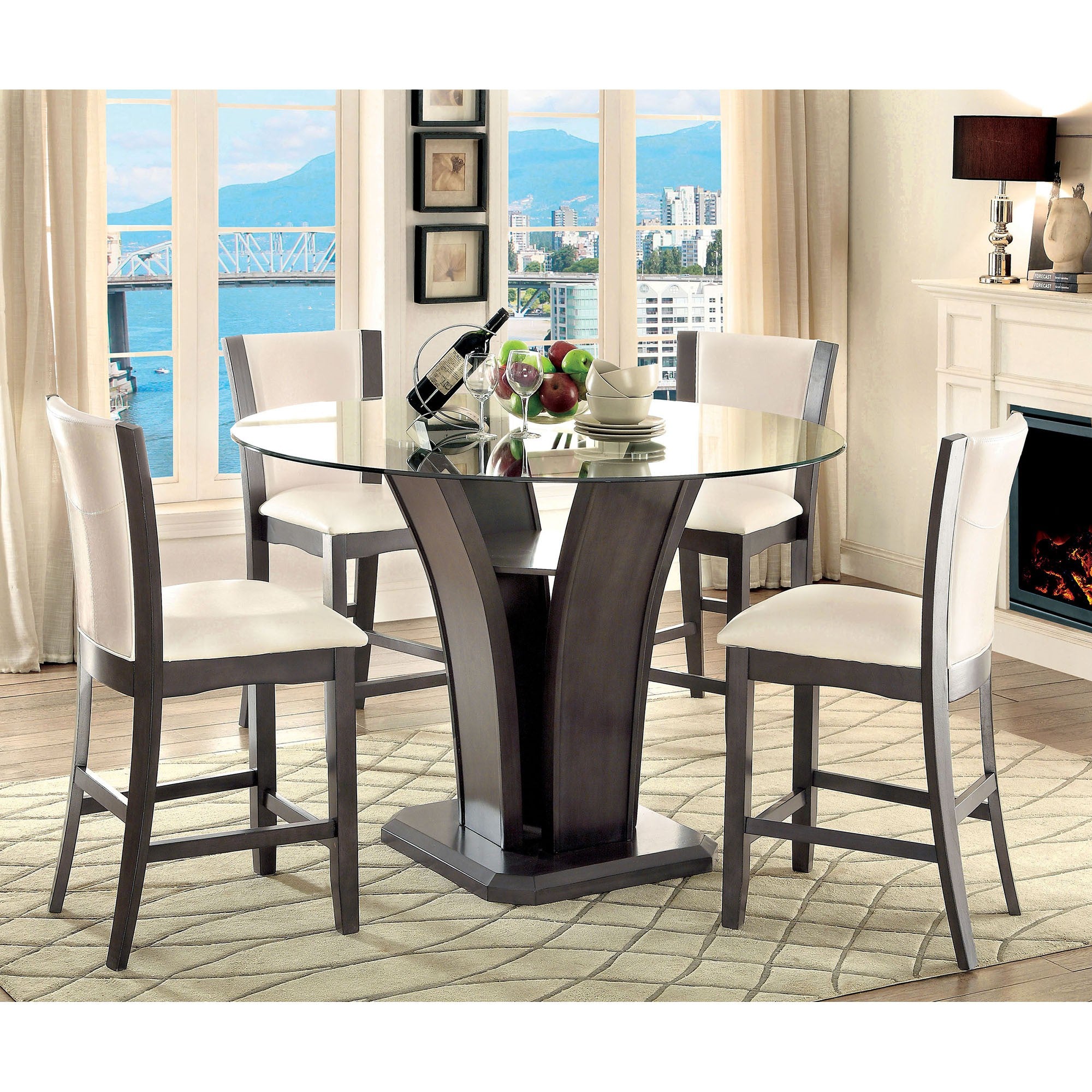 Juego de mesa de altura de mostrador Manhattan de 5 piezas