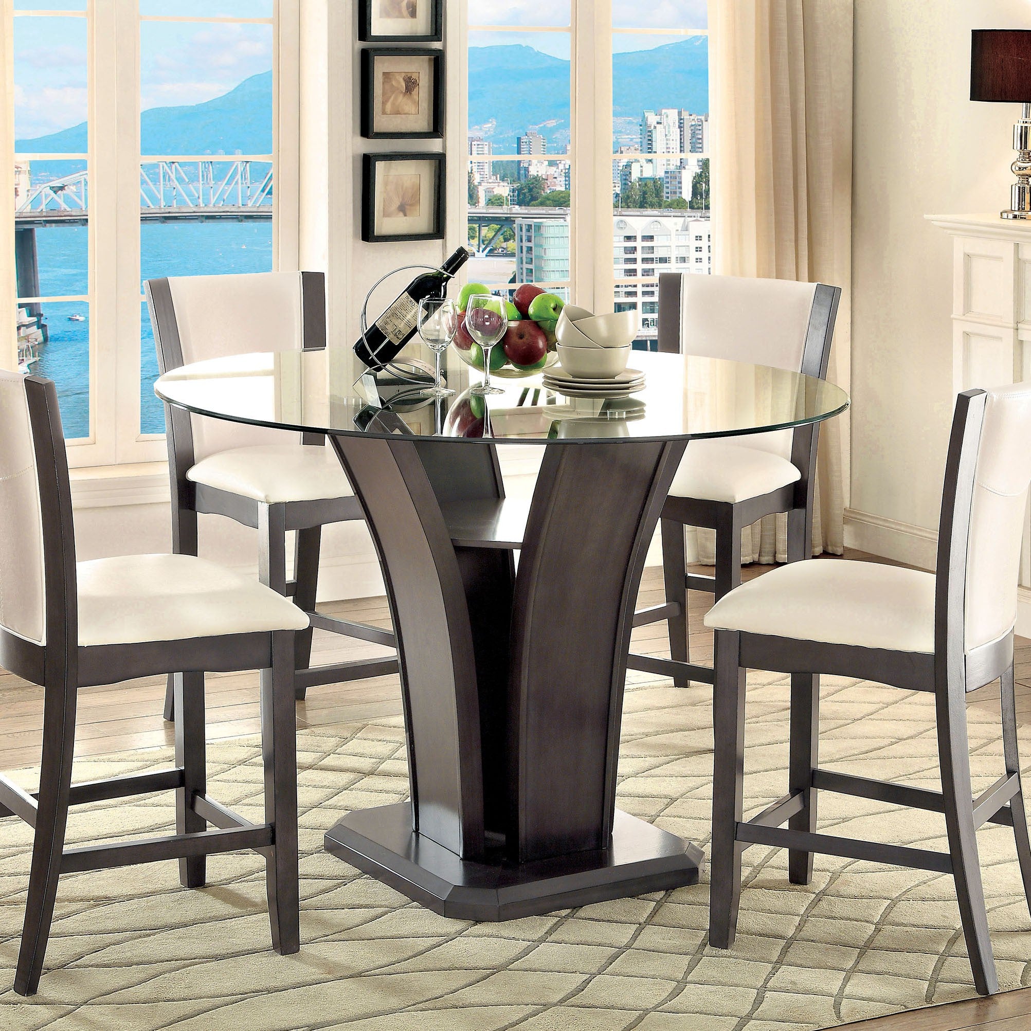 Juego de mesa de altura de mostrador Manhattan de 5 piezas