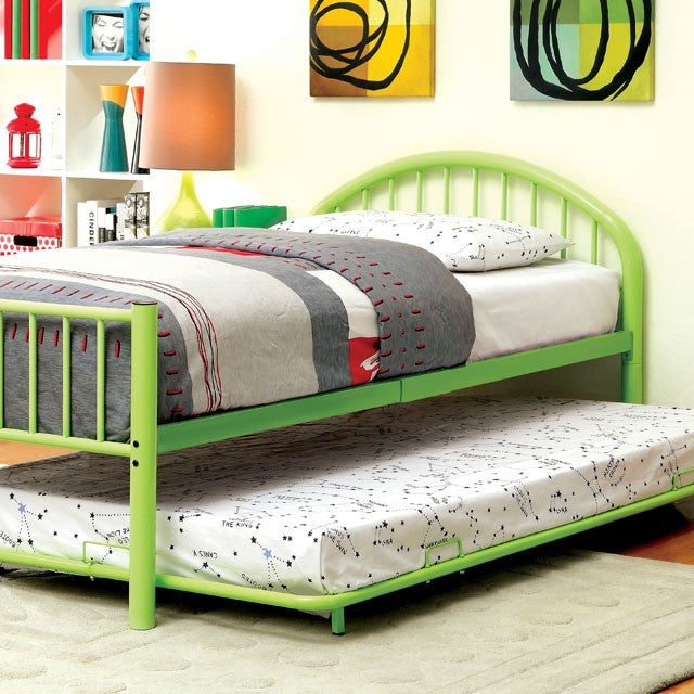 Cama matrimonial Rainbow Negra, Blanca, Plateada, Negra y Verde