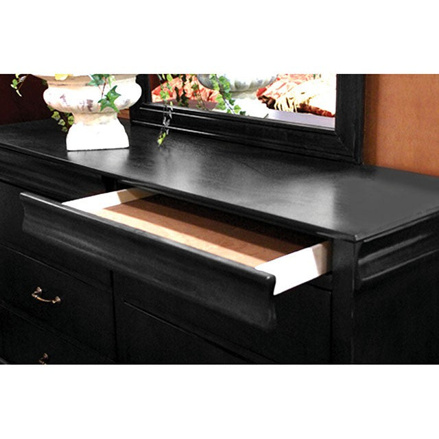 Cama California King Louis Philippe negra