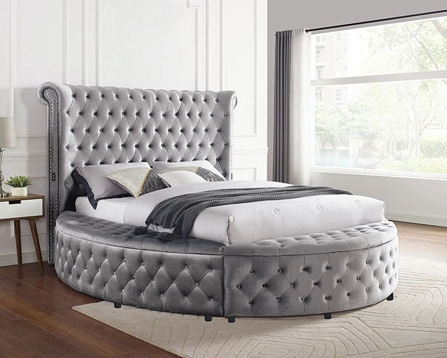 SANSOM Cama King y Queen, Negra, Azul y Gris