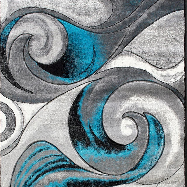 Alfombra turquesa Niksar de 5' X 7'