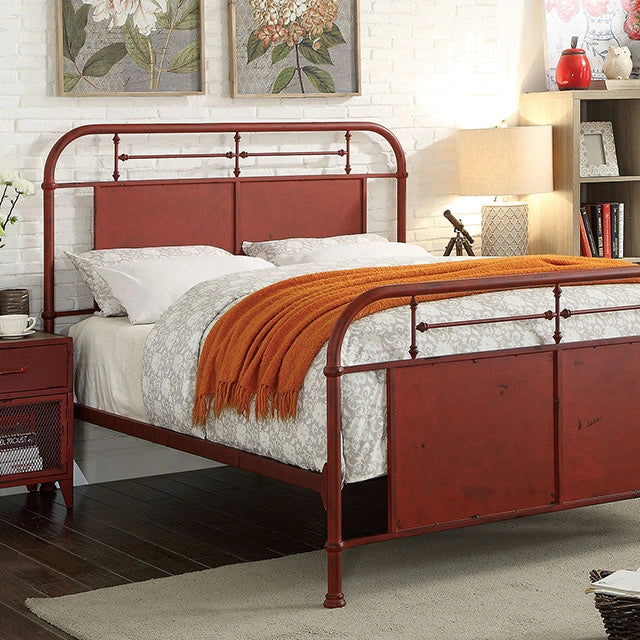Haldus Cal.King, E.King, & Twin Bed Blanco, Marfil y Rojo