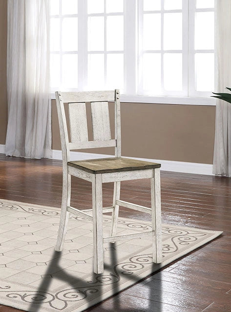 Silla alta DAKOTA (2/CAJA), Blanco antiguo/Marrón ceniza