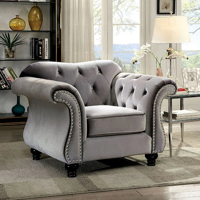 Sillón Jolanda Azul y Gris