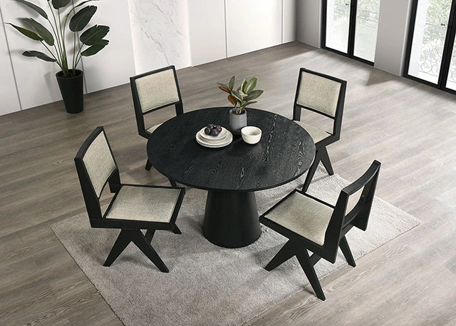 Juego de comedor Tottenham de 5 piezas, negro