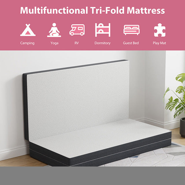 Hollyhock 4" Full Tri-Fold Memory Foam Topper