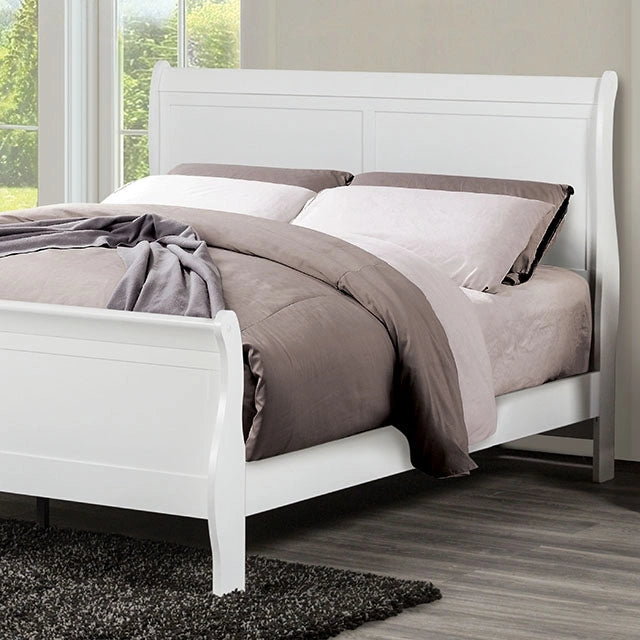 Cama completa Louis Philippe de espresso y blanco