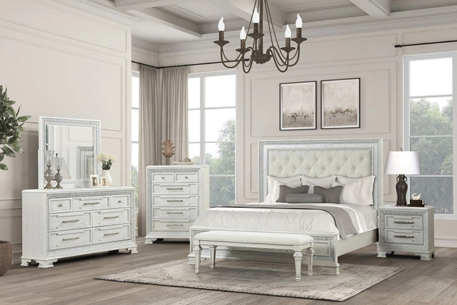 Stella Mia Cama Matrimonial y Cama Queen Blanca y Blanca