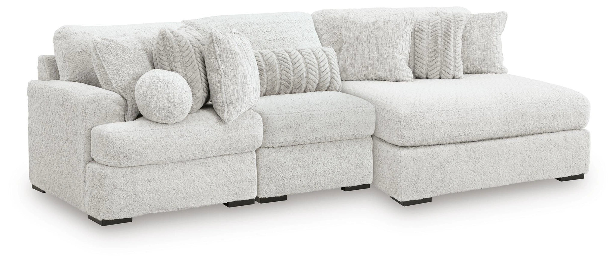 Sofá modular de peluche con chaise longue