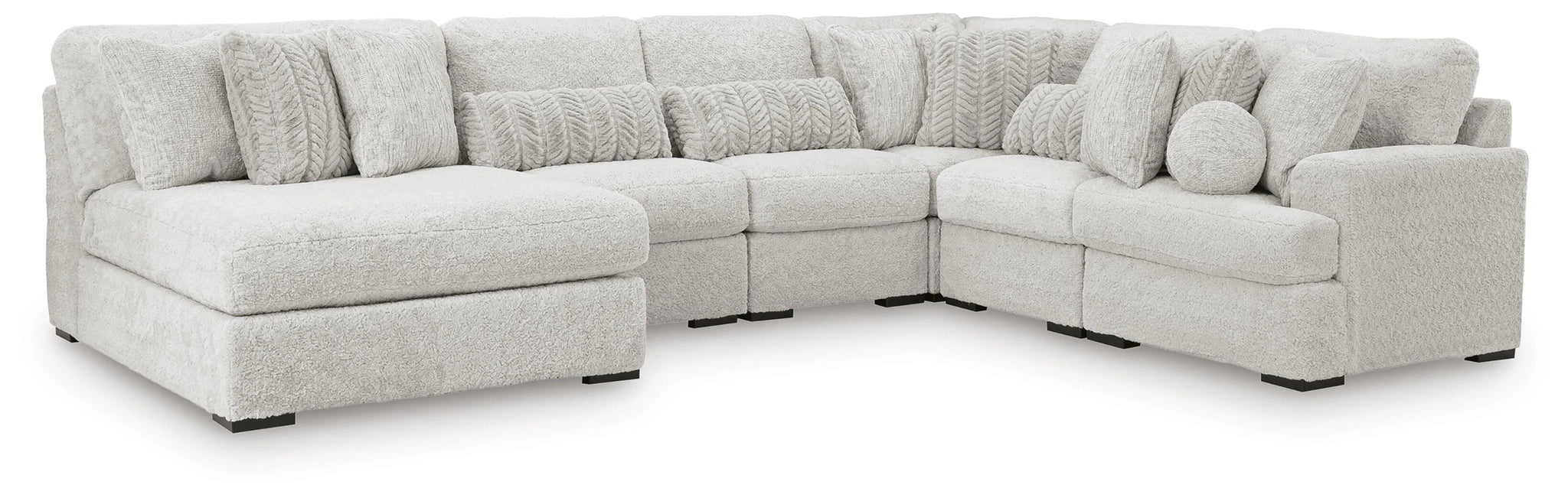 Sofá modular de peluche con chaise longue