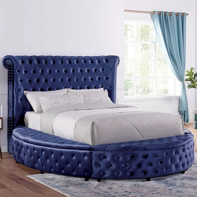 SANSOM Cama King y Queen, Negra, Azul y Gris