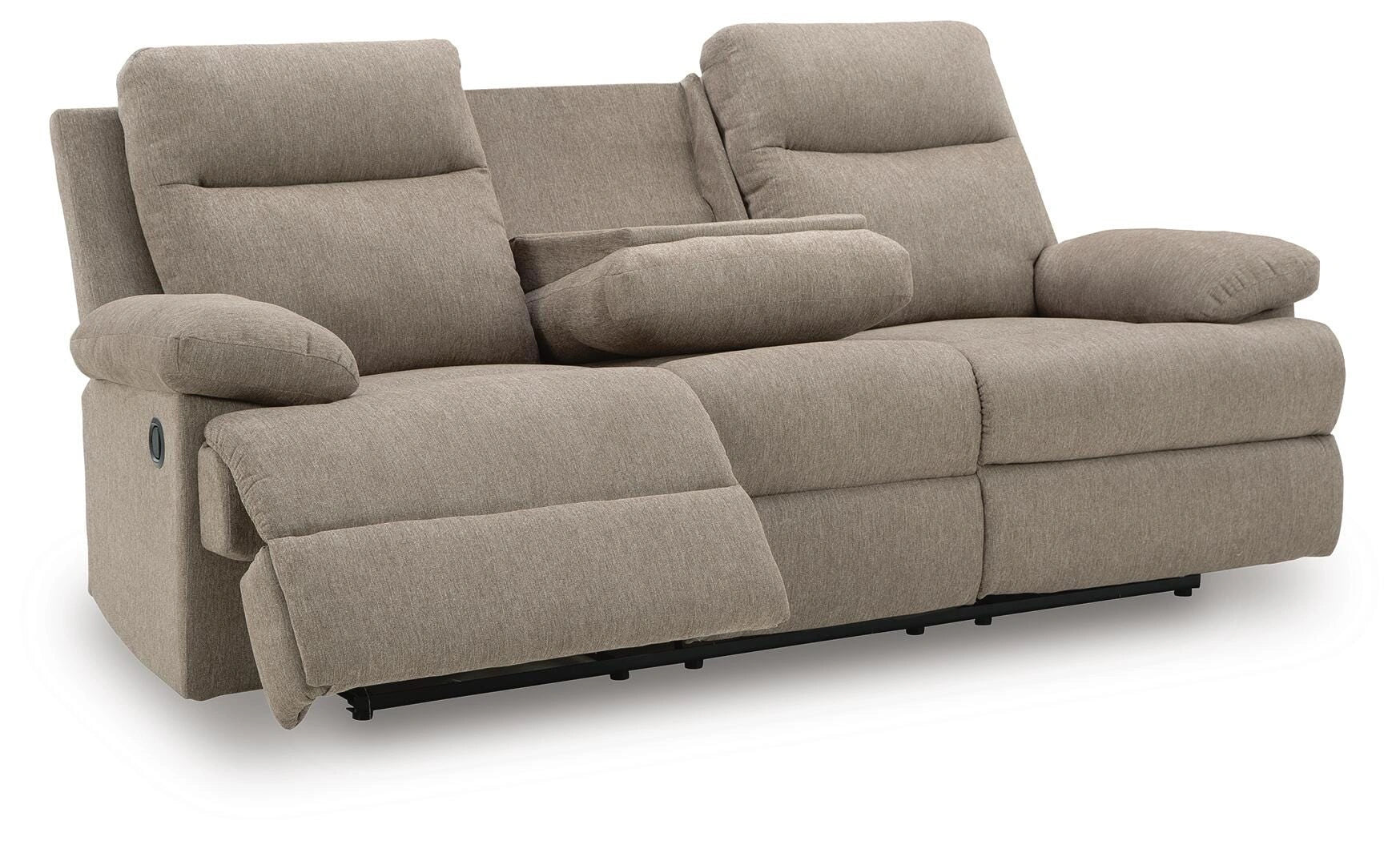 Sofá reclinable de desplazamiento lateral con mesa abatible