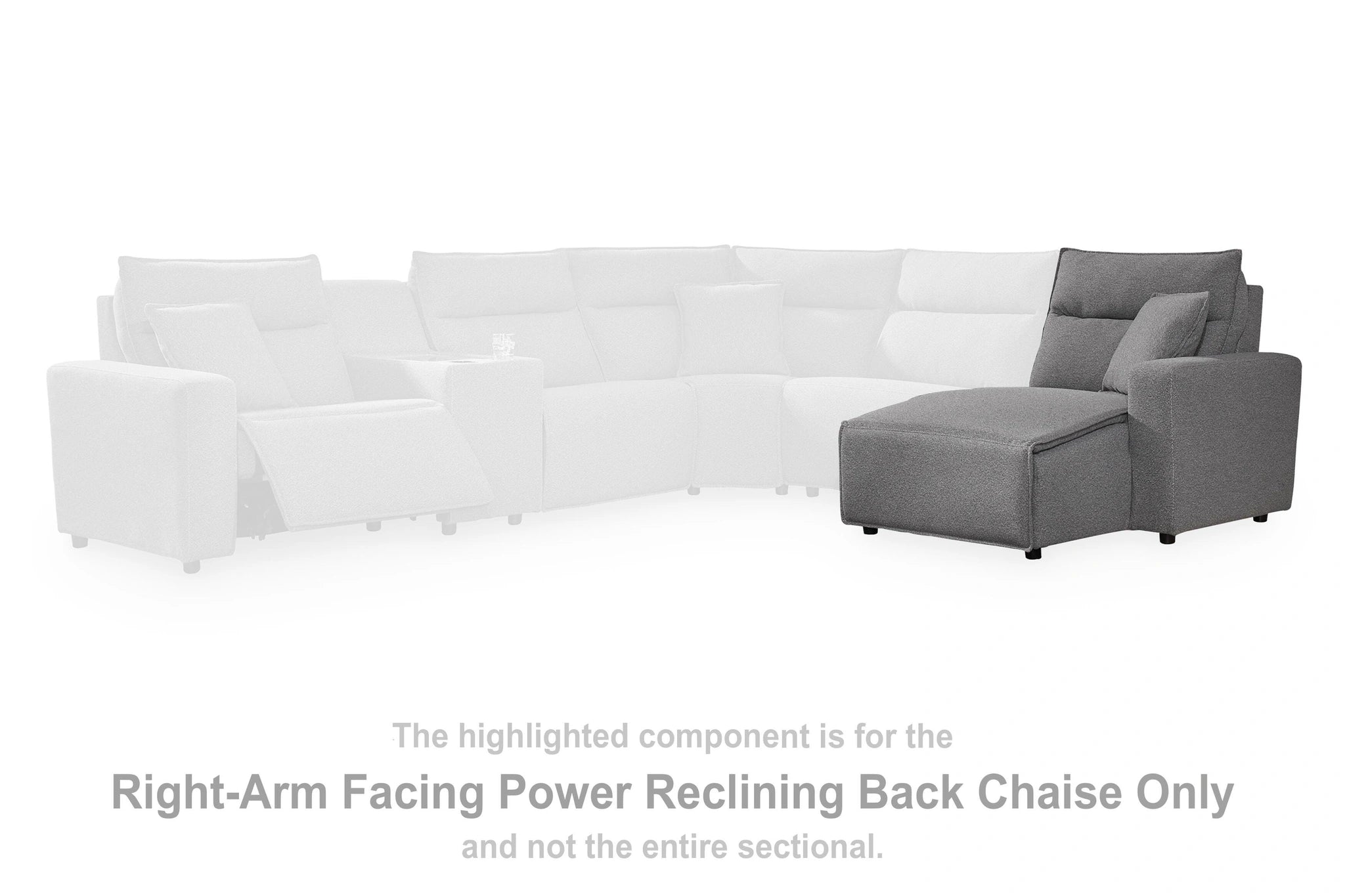 Seccional reclinable eléctrico Modmax con chaise longue