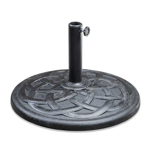 Sombrilla para exteriores Lali de 9 pies + base redonda de 21 pulgadas