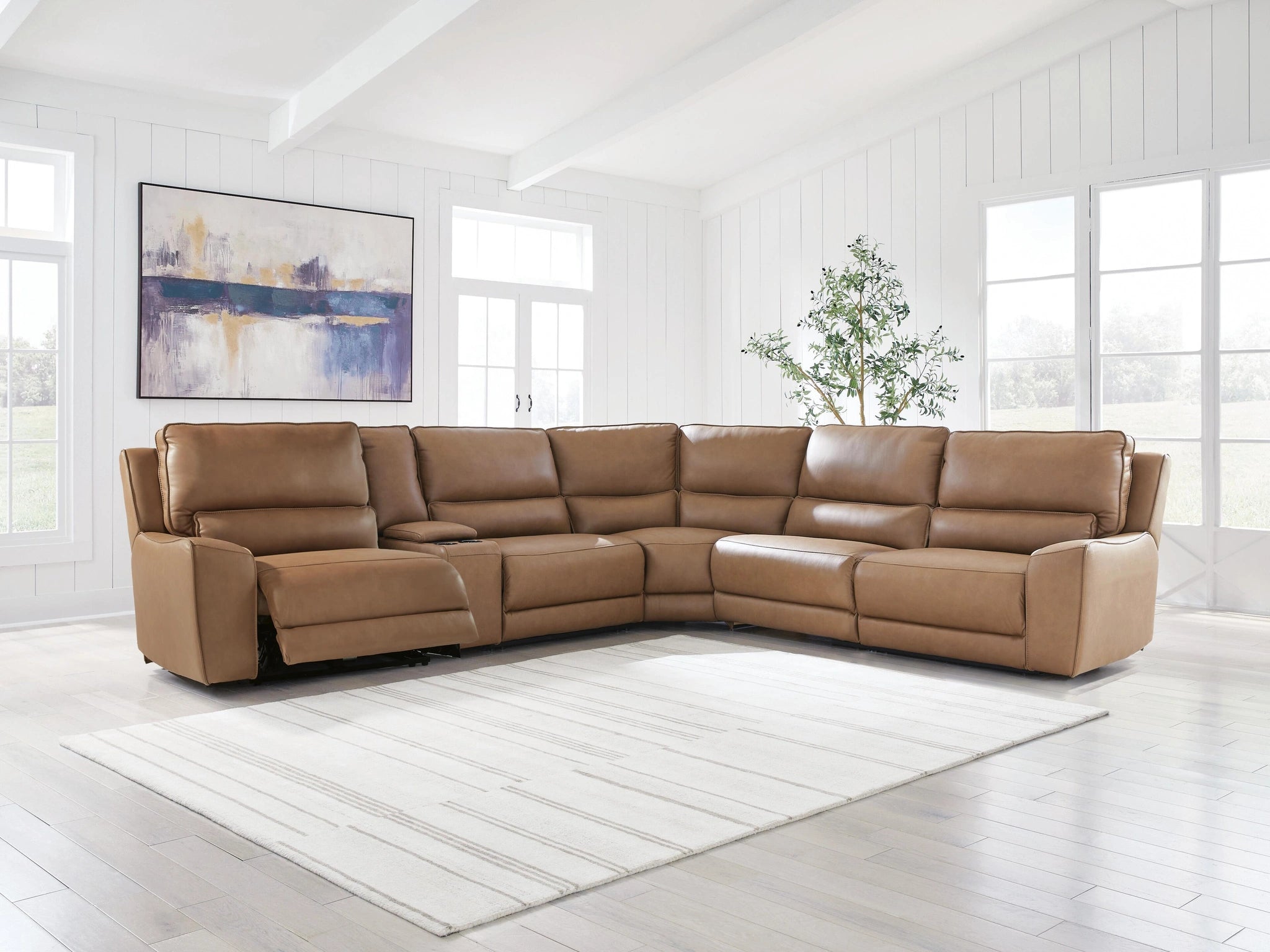 Seccional reclinable DeepWakes con consola de almacenamiento