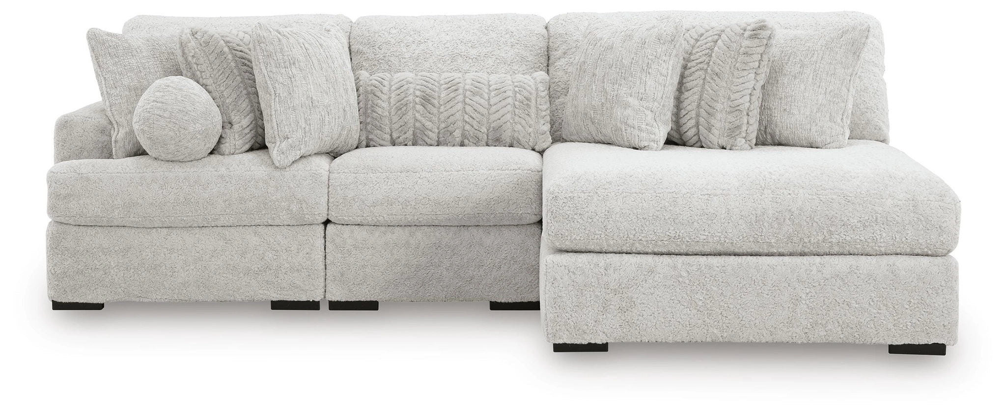 Sofá modular de peluche con chaise longue