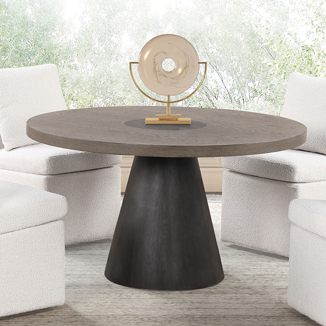 Juego de mesa de comedor Broager de 5 piezas (sillas con ruedas giratorias de color gris claro)