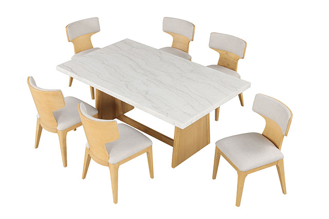 Juego de comedor Caerwys de 7 piezas