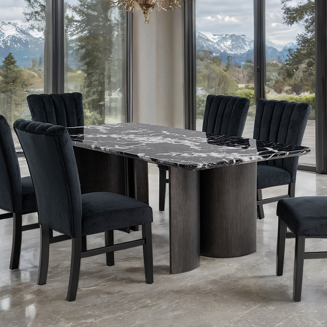 Mesa de comedor Selsey, encimera de piedra negra