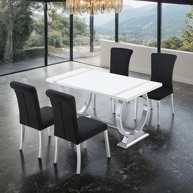 Juego de comedor Holstebro de 5 piezas y 60 pulgadas