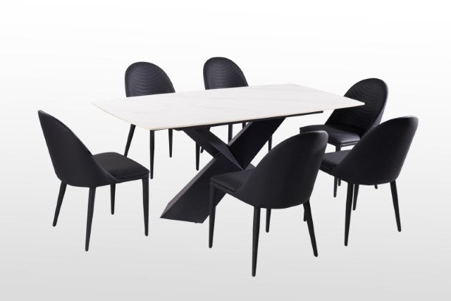 Juego de comedor Lenvik de 7 piezas blanco